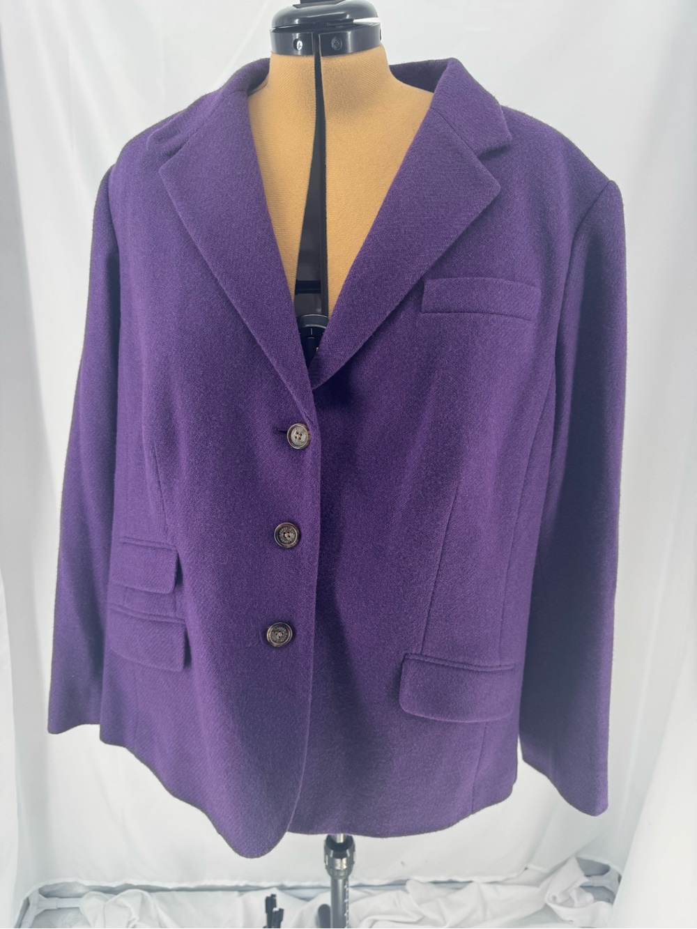 Lauren Ralph Lauren Purple Women's Wool-Blend Blazer 0372